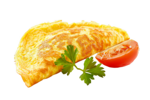 Delicious Omelet With Tomato Slice and Parsley png