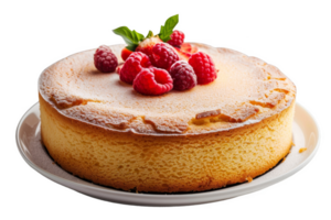 Schwamm Kuchen mit Himbeeren png