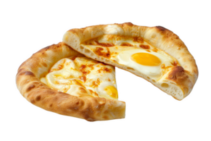 Two Slices of Pizza Topped With an Egg png