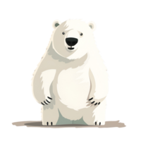 2D Cartoon Polar Bear Logo Illustration No Background Cute Digital Artwork Perfect for Print on Demand png