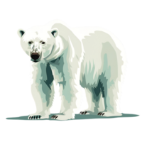 2D Cartoon Polar Bear Logo Illustration No Background Cute Digital Artwork Perfect for Print on Demand png