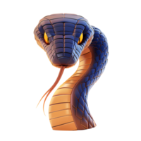 3D Cartoon Cobra Snake Logo Illustration No Background png