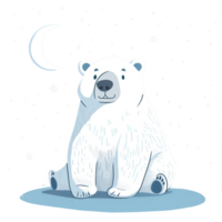 2D Cartoon Polar Bear Logo Illustration No Background Cute Digital Artwork Perfect for Print on Demand png