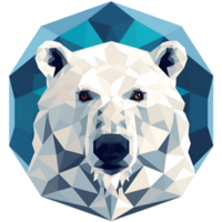 2D Cartoon Polar Bear Logo Illustration No Background Cute Digital Artwork Perfect for Print on Demand png