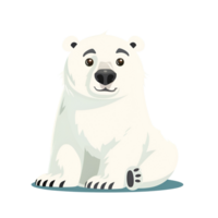 2D Cartoon Polar Bear Logo Illustration No Background Cute Digital Artwork Perfect for Print on Demand png