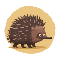 Cartoon Style Porcupine Logo Illustration No Background png