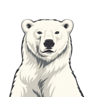 2D Cartoon Polar Bear Logo Illustration No Background Cute Digital Artwork Perfect for Print on Demand png