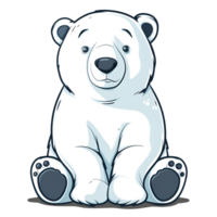2d cartone animato polare orso logo illustrazione no sfondo carino digitale opera d'arte Perfetto per Stampa su richiesta png