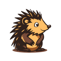 Cartoon Style Porcupine Logo Illustration No Background png