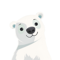 2D Cartoon Polar Bear Logo Illustration No Background Cute Digital Artwork Perfect for Print on Demand png