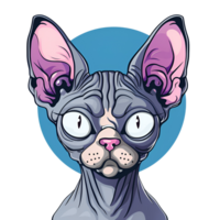 mignonne dessin animé style sphynx chat logo illustration non Contexte en vigueur à tout le contexte parfait pour impression sur demande marchandise png