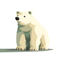 2D Cartoon Polar Bear Logo Illustration No Background Cute Digital Artwork Perfect for Print on Demand png