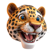 3d Karikatur Leopard Jaguar Nein Hintergrund Logo Illustration perfekt zum drucken auf Nachfrage png