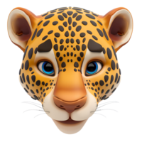 3d tecknad serie leopard jaguar Nej bakgrund logotyp illustration perfekt för skriva ut på efterfrågan png