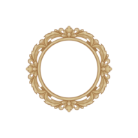 wijnoogst gouden snijwerk kader met bloemen ornament. elegant ronde grens in een klassiek barok stijl png
