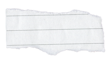 White Lined Ripped Paper Strip. Scrap Paper with Torn Edge, Scrapbook Sticky Notes, Notebook Page png