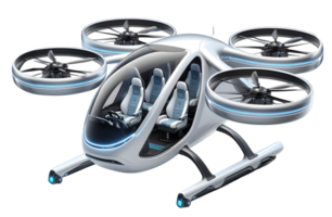 Passenger drone flying taxi flying bus passenger drone transparent background png