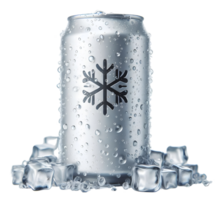 Isolated alloy can carbonated beverage can soft drink can cold drink can transparent background png