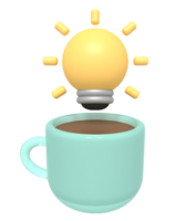 Idea with a glass coffee png