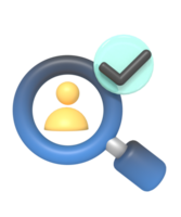 Searching profile approved with magnifying glass png