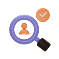 Searching profile approved with magnifying glass png