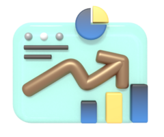 Data statistics business growth of 3d icon png