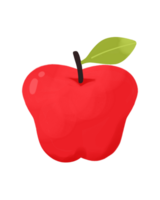 red apple clipart hand drawn illustration png