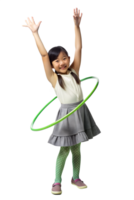 asiatisk flicka spelar hula ring. png