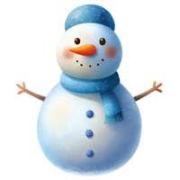 Snow man isolated on transparent background. png