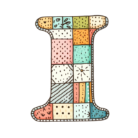 The letter I is made up of many different colors and patterns png