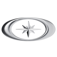 Y2K Chrome Star Eye png