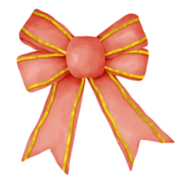 Red ribbon bow watercolor png