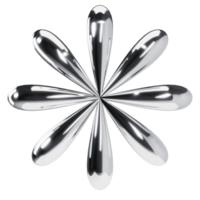 Y2K Chrome Flower png