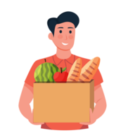 delivery man holding delivery box png