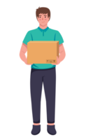 delivery man holding delivery box png