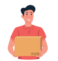 delivery man holding delivery box png