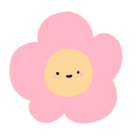 carino rosa fiore portafortuna personaggio kawaii cartone animato illustrazione png