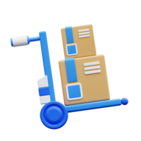 3d illustrazione la logistica carrello png