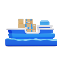 3d illustration cargo ship png