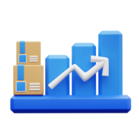 3d illustration frakt Diagram går upp png