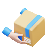 3d illustration hand and package png