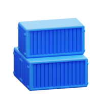 3d illustration of stacked cargo boxes png