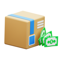 3d illustration of cash delivery png