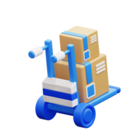 3d illustrazione la logistica carrello png