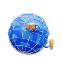 3d Illustration global Lieferung Versand png