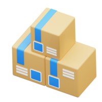 3d illustration of stack of shipping packages png