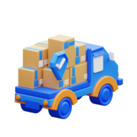 3d illustration package security with delivery car png