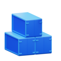 3d illustration of stacked cargo boxes png