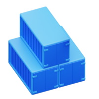 3d illustration of stacked cargo boxes png