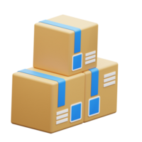 3d illustration of stack of shipping packages png